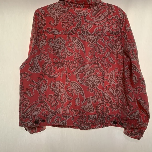 Carole Little Jean Jacket Cut LINEN Coral / White Paisley Print 2X - Picture 7 of 7